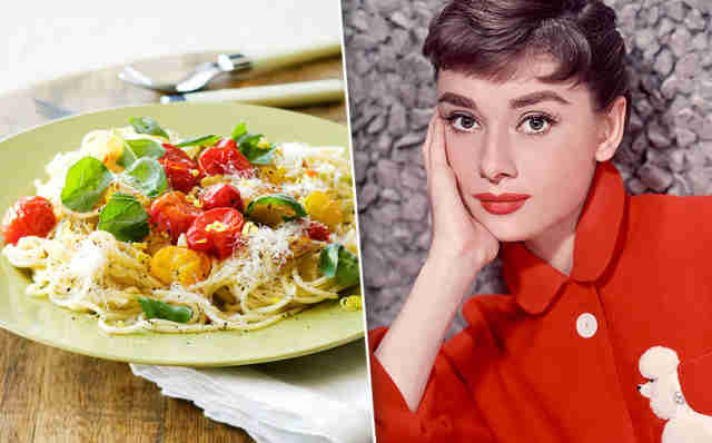 Гениальный рецепт спагетти от Одри Хепберн: она ела их раз в неделю!
